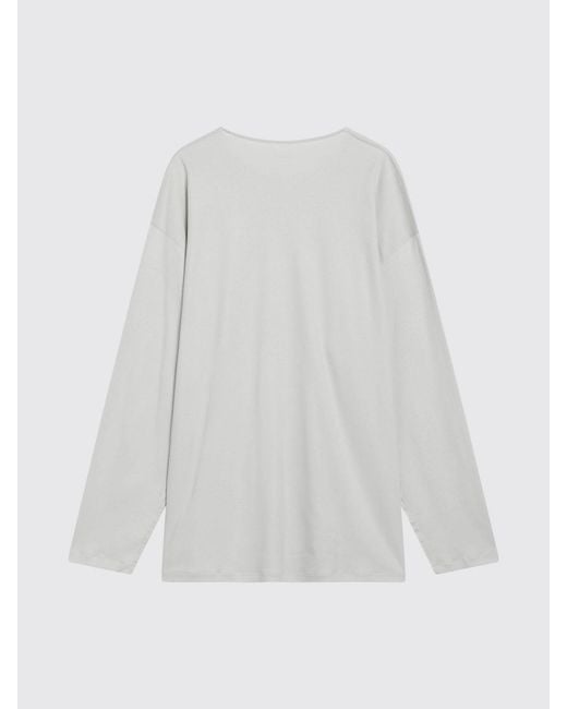 Lemaire Gray Cotton And Silk T-Shirt for men