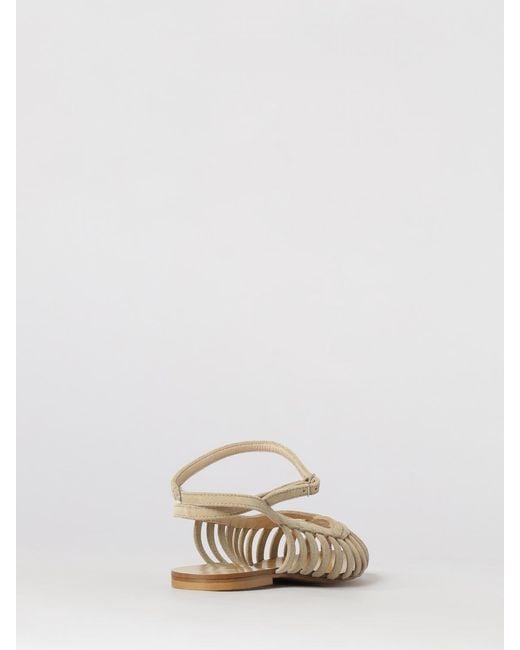 Anna F. Natural Laminated Leather Sandals