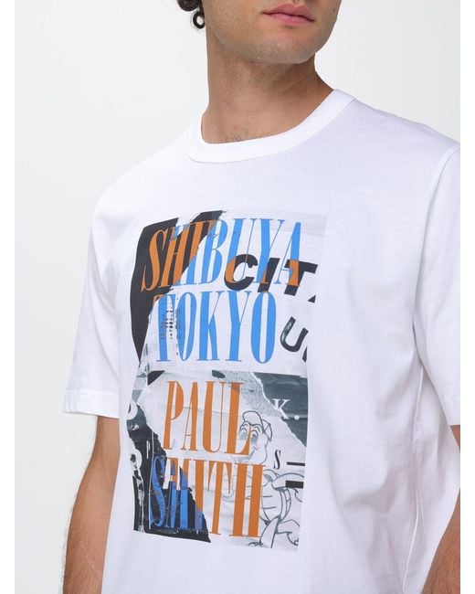 Paul Smith White Graphic And Slogan Print Organic Cotton Crewneck T-Shirt for men