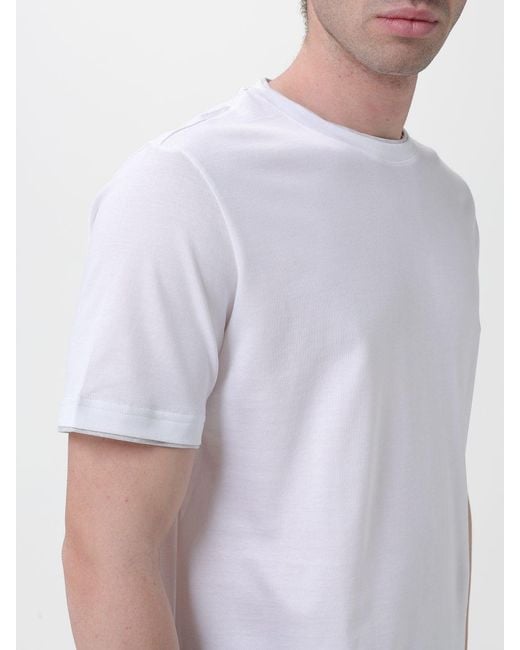 Eleventy White Basic Cotton T-Shirt for men