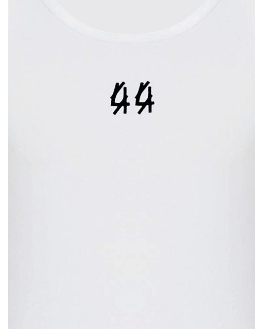 44 Label Group White Stretch Cotton Tank Top for men