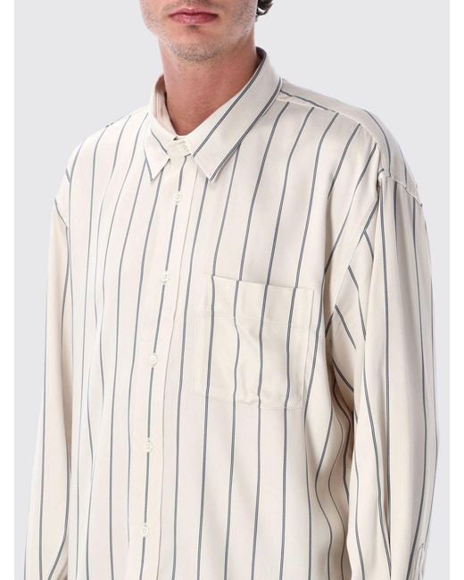 sunflower Natural Striped Cotton Blend Shirt for men