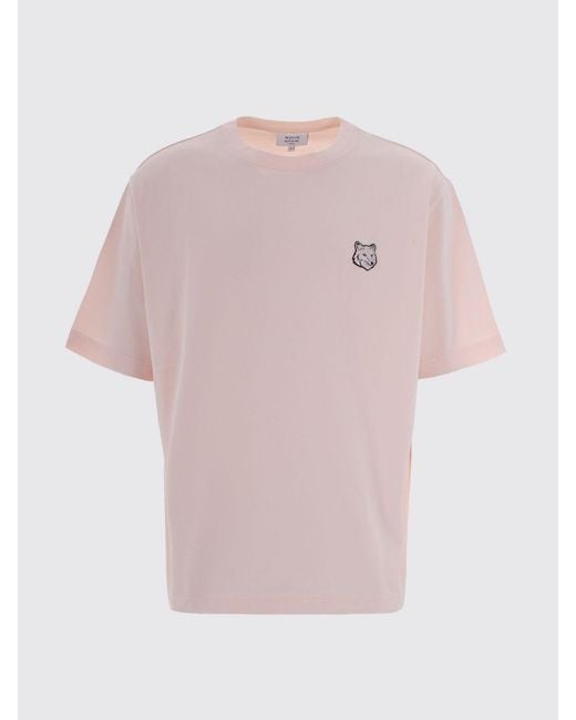 Maison Kitsuné Blue Maison KitsunÉ Cotton T-Shirt With Logo for men
