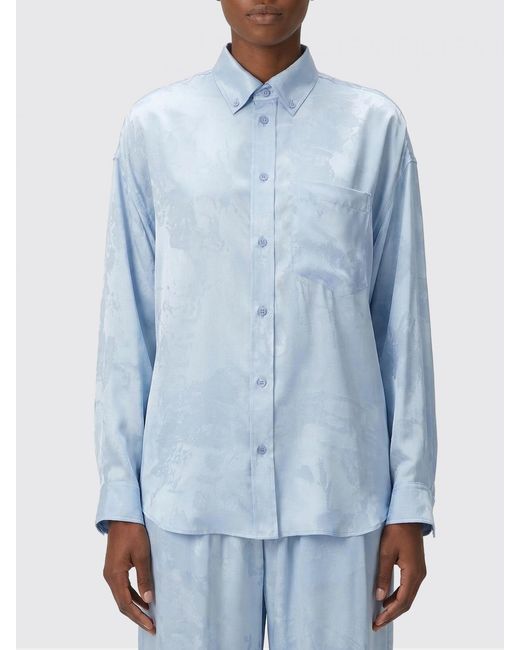 Balenciaga Blue Silk Shirt