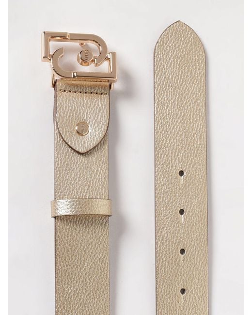 Liu Jo Natural Grained Synthetic Leather Belt With Logo