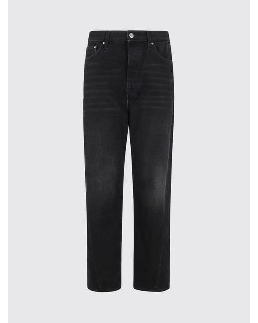 Totême  Black Twisted Seam Mid-Rise Straight-Leg Jeans