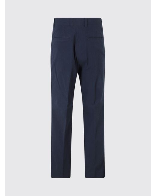 Paolo Pecora Blue Virgin Wool Trousers for men