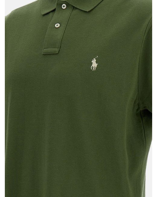 Polo Ralph Lauren Green Cotton Polo Shirt With Pony Logo for men