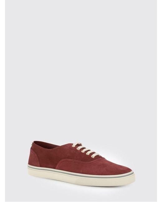 Brunello Cucinelli Red Suede Sneakers for men
