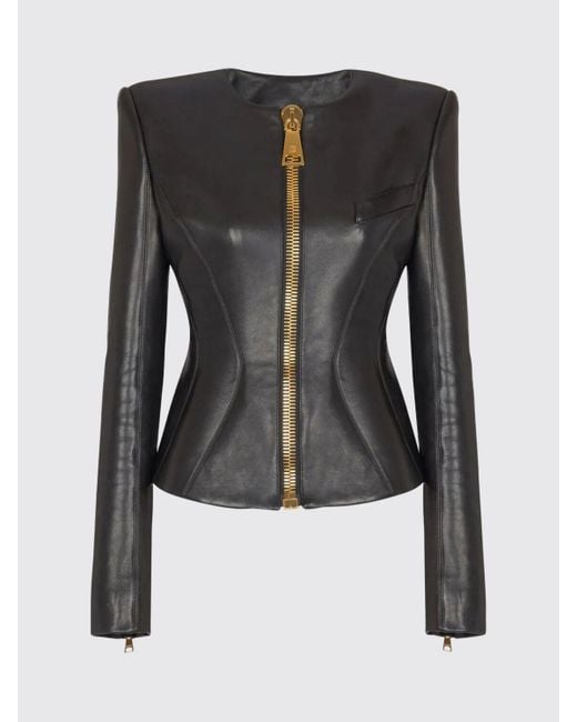 Balmain Black Tailored Lambskin Jacket Zipper
