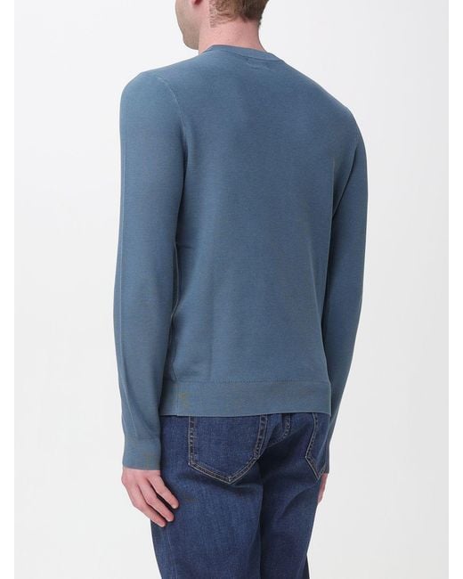 Sun 68 Blue Cotton Crew Neck Pullover for men