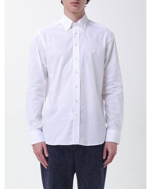 Etro White Classic Stretch Cotton Shirt for men