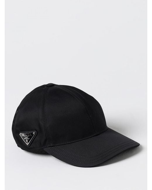 Prada Black Baseball Cap With Triangle Logo