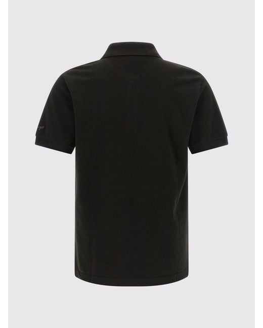 KENZO Black Logo Patch Short-Sleeved Cotton Polo Shirt for men