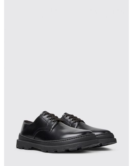 Camper Black Brutus+ Brushed Leather Derby for men