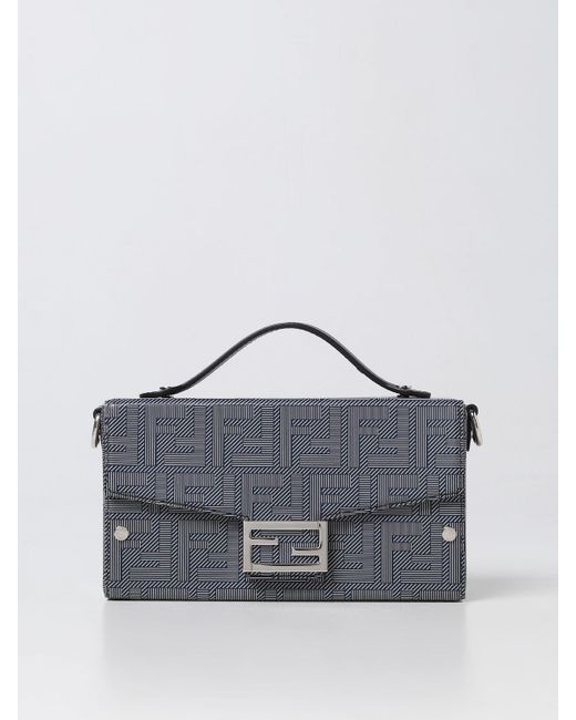 Fendi Gray Baguette Soft Trunk Bag In Leather for men