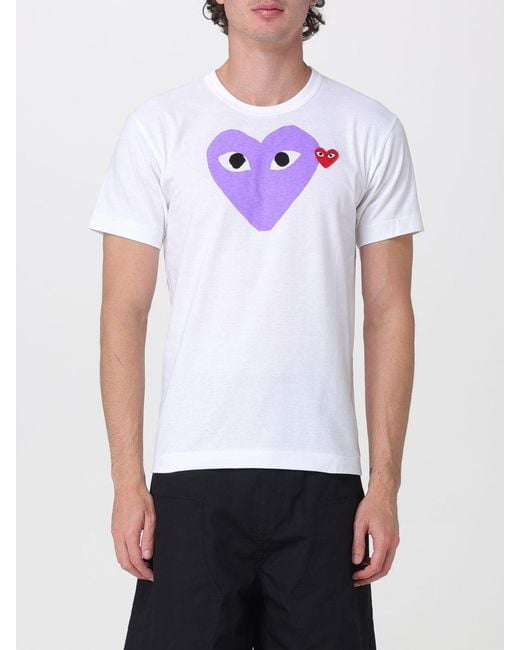 COMME DES GARÇONS PLAY White Comme Des GarÇ Ons Play Printed Cotton T-Shirt for men