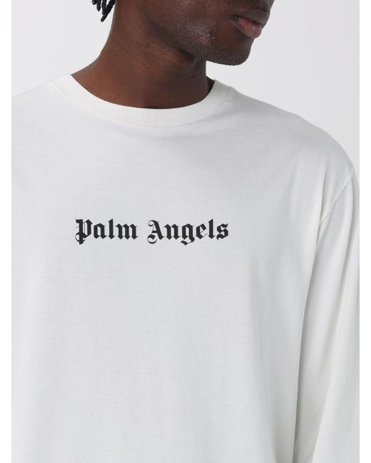 T-shirt in cotone di Palm Angels in White da Uomo
