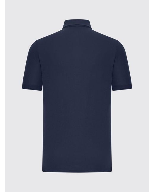 Zanone Blue Basic Cotton Polo Shirt for men