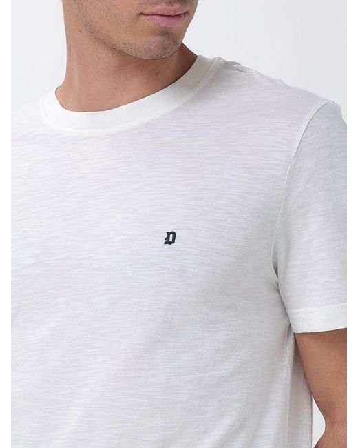 Dondup White Cotton Crew Neck T-Shirt for men