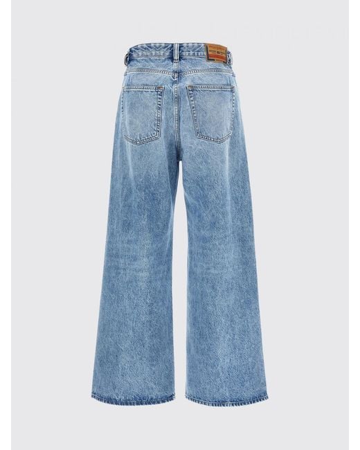 DIESEL Blue D-Sire Wide-Leg Cotton Jeans