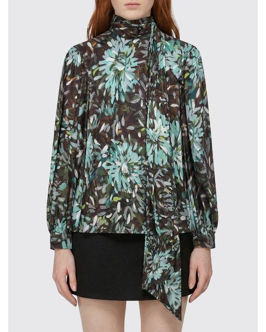 Gucci Green Floral Print Silk Twill Shirt
