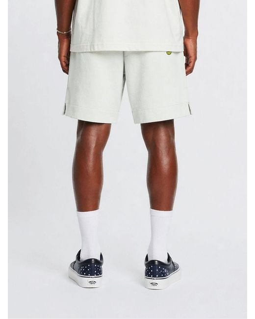 Barrow White Cotton Jogging Shorts for men