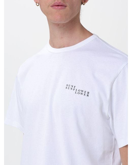 sunflower White Cotton T-Shirt for men