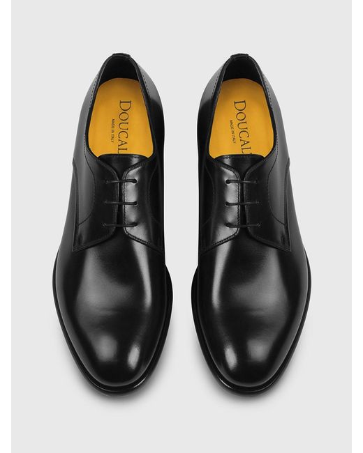 Doucal's White Polished Leather Oxford Shoes for men