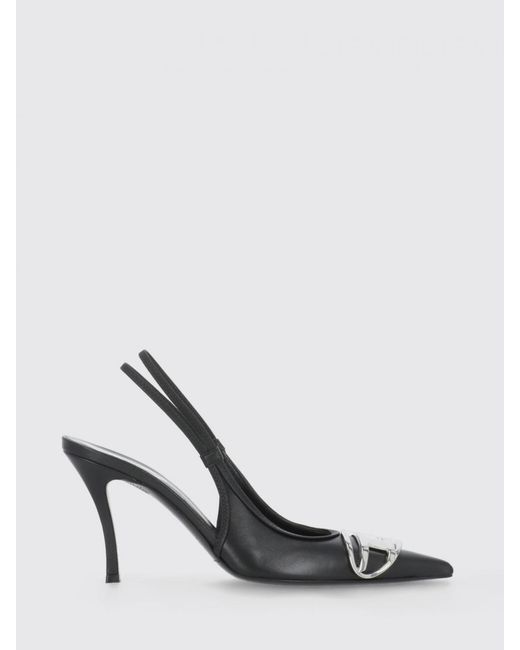 DIESEL White D-Venus Leather Slingback