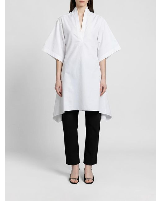 Jacquemus White La Tunique Moisson Cotton Poplin Dress