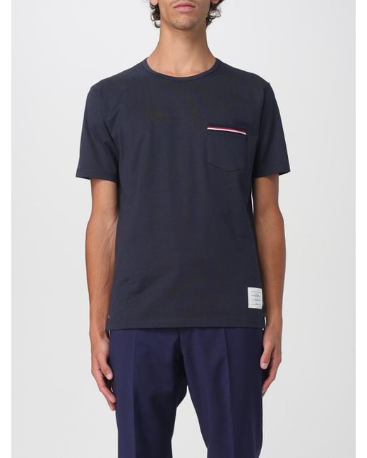 Thom Browne Blue Pocket T-Shirt for men
