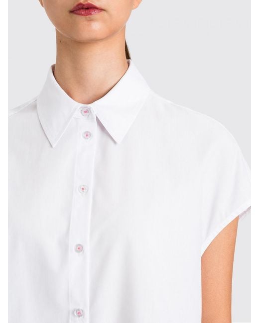 Twinset White Basic Cotton Blend Shirt