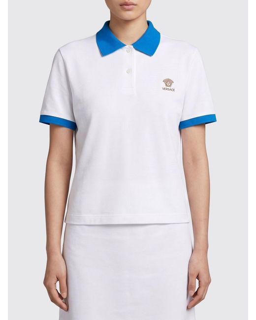 Versace White Medusa Cotton Polo Shirt