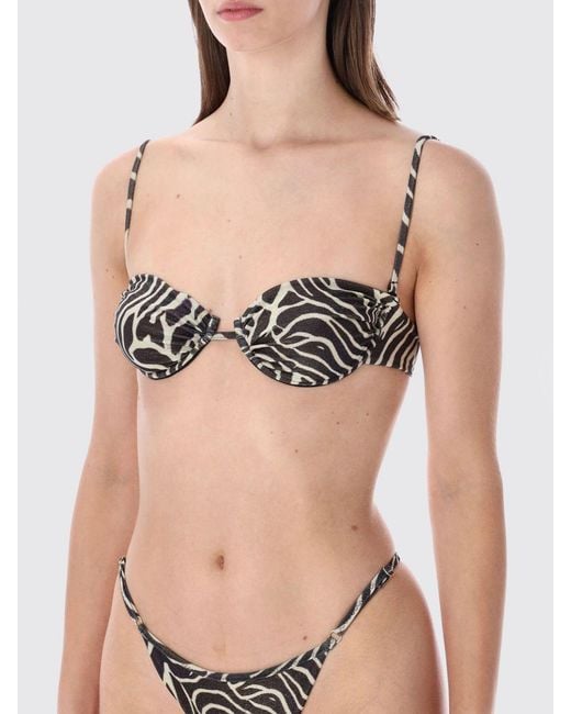 MATINEÉ Natural Zebra Print Triangle Bikini With Underwire And Brazilian Briefs