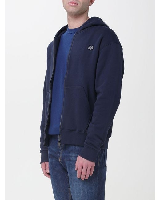 KENZO Blue Cotton Hoodie for men
