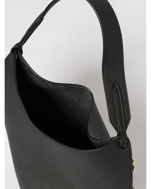 Khaite Black Mini Lotus Leather Bag