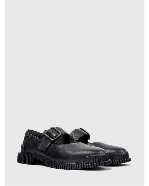 Camper White Pix Grained Leather Loafers