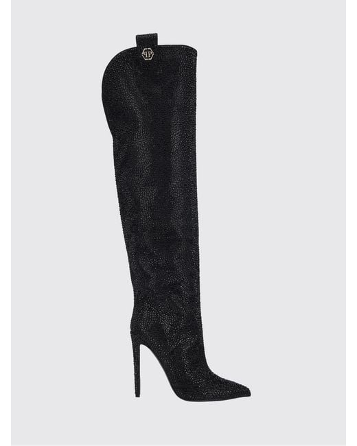 Philipp Plein Black Flat Ankle Boot