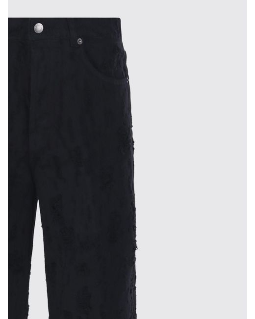 Haikure Blue Distressed Denim Wide-Leg Jeans