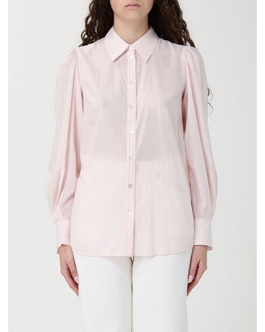 Twinset Pink Striped Cotton Shirt