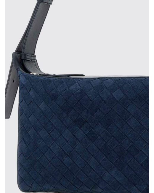 Bottega Veneta Blue Tribeca Woven Suede Shoulder Bag for men
