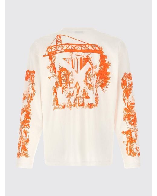Off-White c/o Virgil Abloh White Long-Sleeved Cotton T-Shirt With Arrow Graphic Print for men