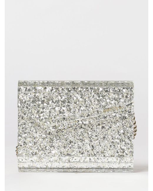 Jimmy Choo Gray Candy Glitter Resin Clutch Bag