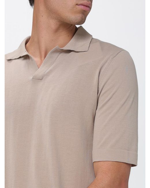 Ballantyne Gray Cotton Knit Polo Shirt for men