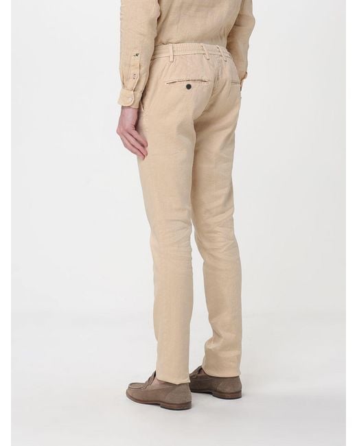 Mason's Natural Linen And Cotton Blend Drawstring Trousers for men