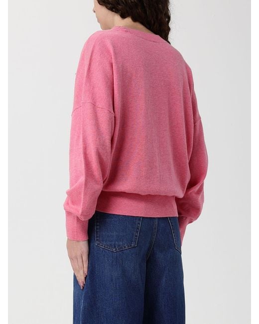 Isabel Marant Pink Crew Neck Wool And Cotton Pullover