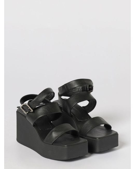 Vic Matié Black Vic MatiÉ Leather Wedge Sandal