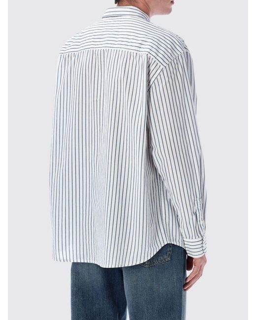 Vans White Striped Cotton Poplin Shirt for men