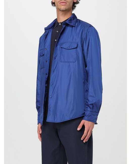 Aspesi Blue Lightweight Nylon Shirt for men
